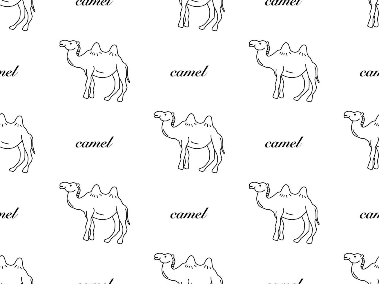 Camel cartoon character seamless pattern on white background vector