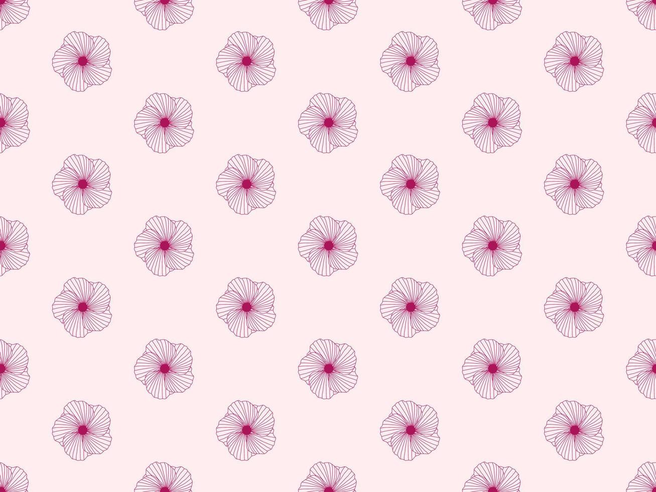 Flower cartoon character seamless pattern on pink background vector