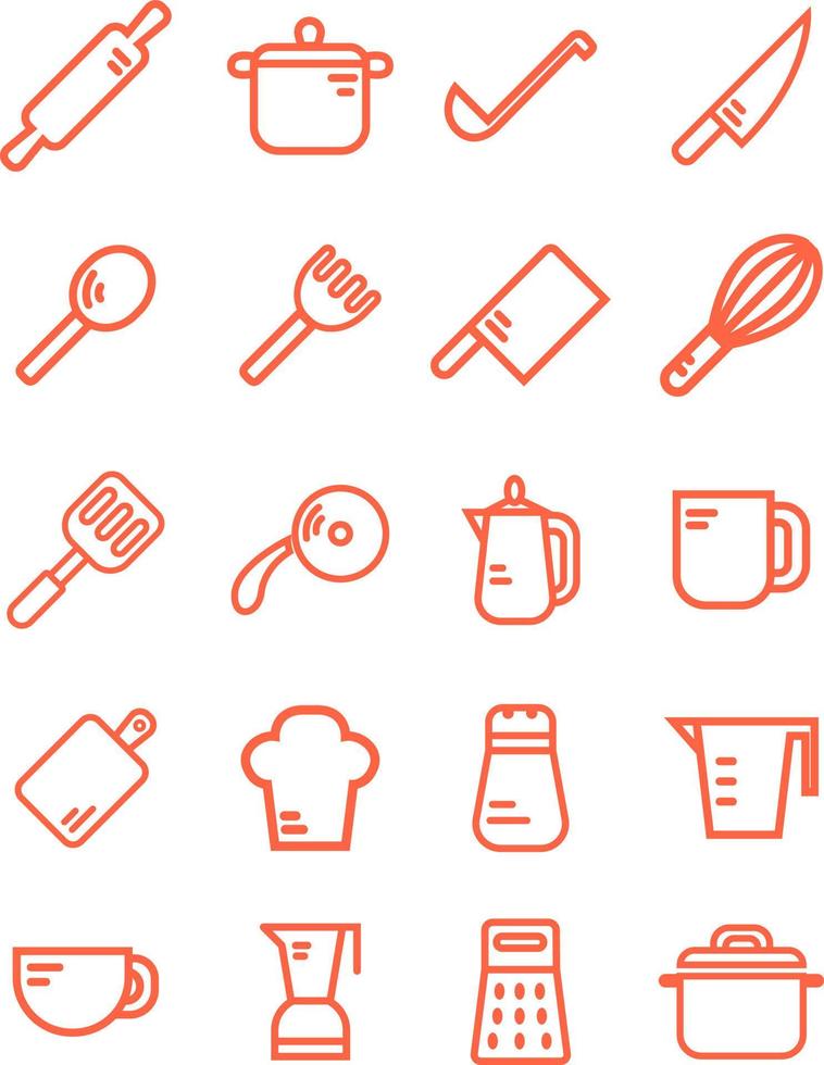 utensilios de cocina, ilustración, sobre un fondo blanco. vector