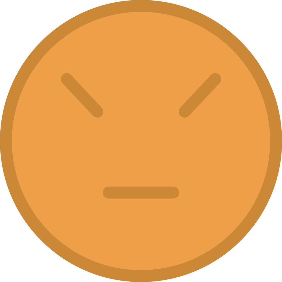 Angry smiley face, illustration, vector on a white background.