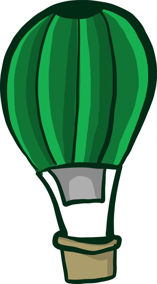 Green aerostat, illustration, vector on white background