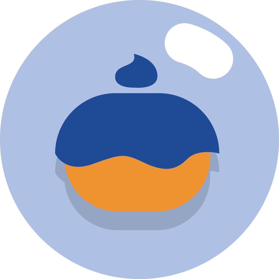 Round blue cake, illustration, vector on a white background.
