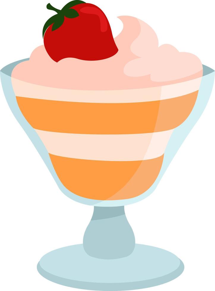 postre de fresa, ilustración, vector sobre fondo blanco