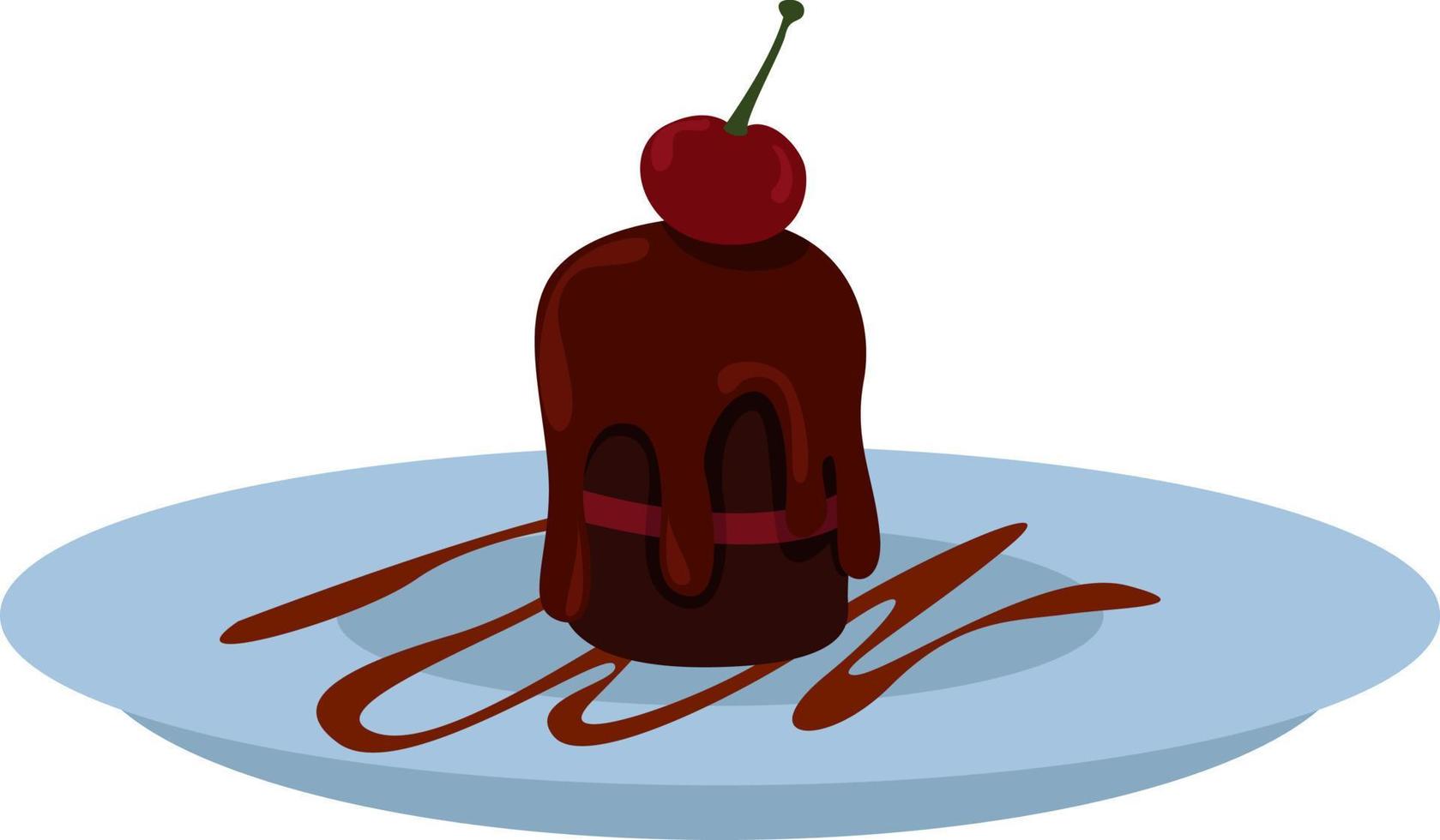 The smallest piece of cake, illustration, vector on white background.