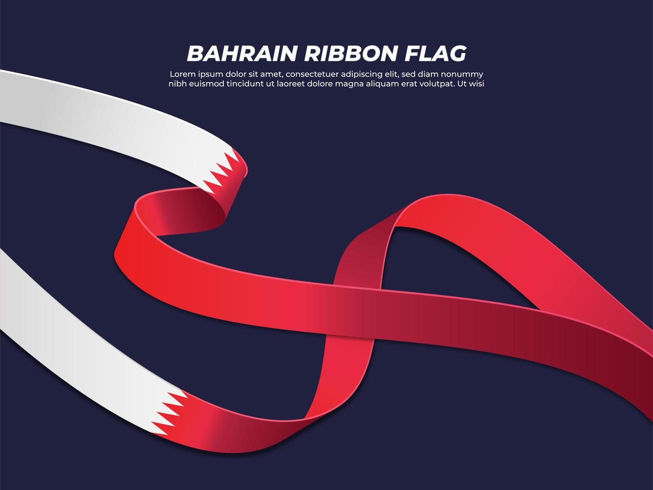 Bahrain ribbon flag style banner template vector