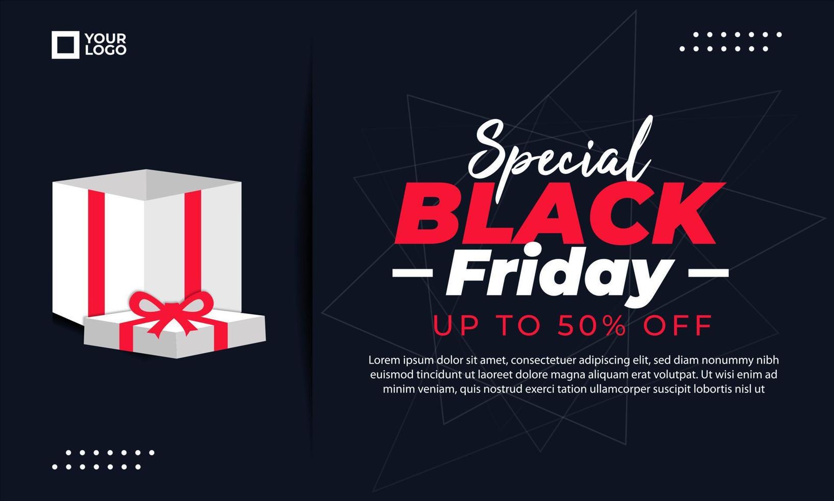 special sale black friday background and banner with gift box vector