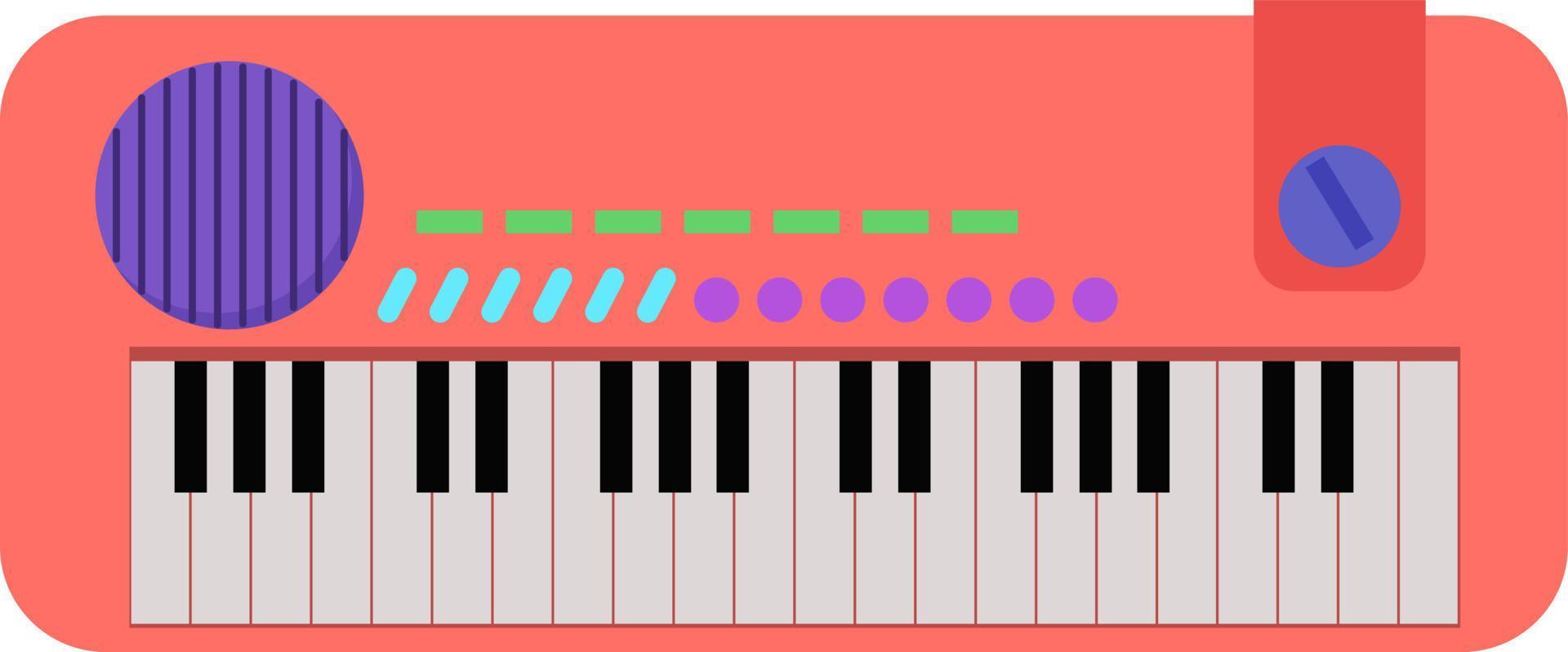 Pink piano, illustration, vector on white background.