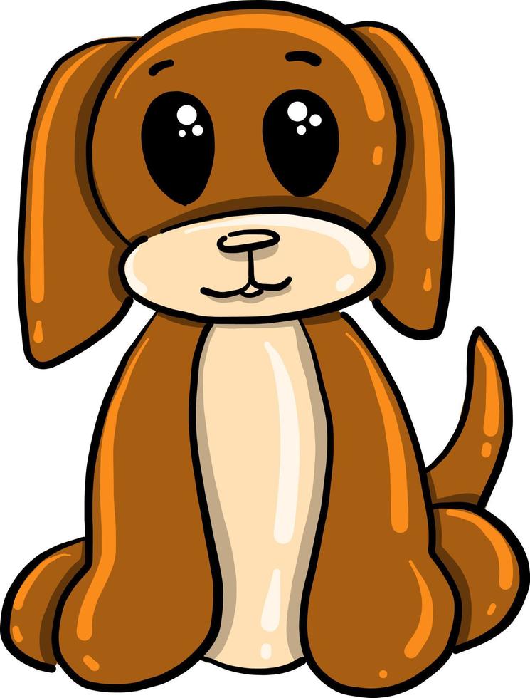 Sad dog, illustration, vector on white background