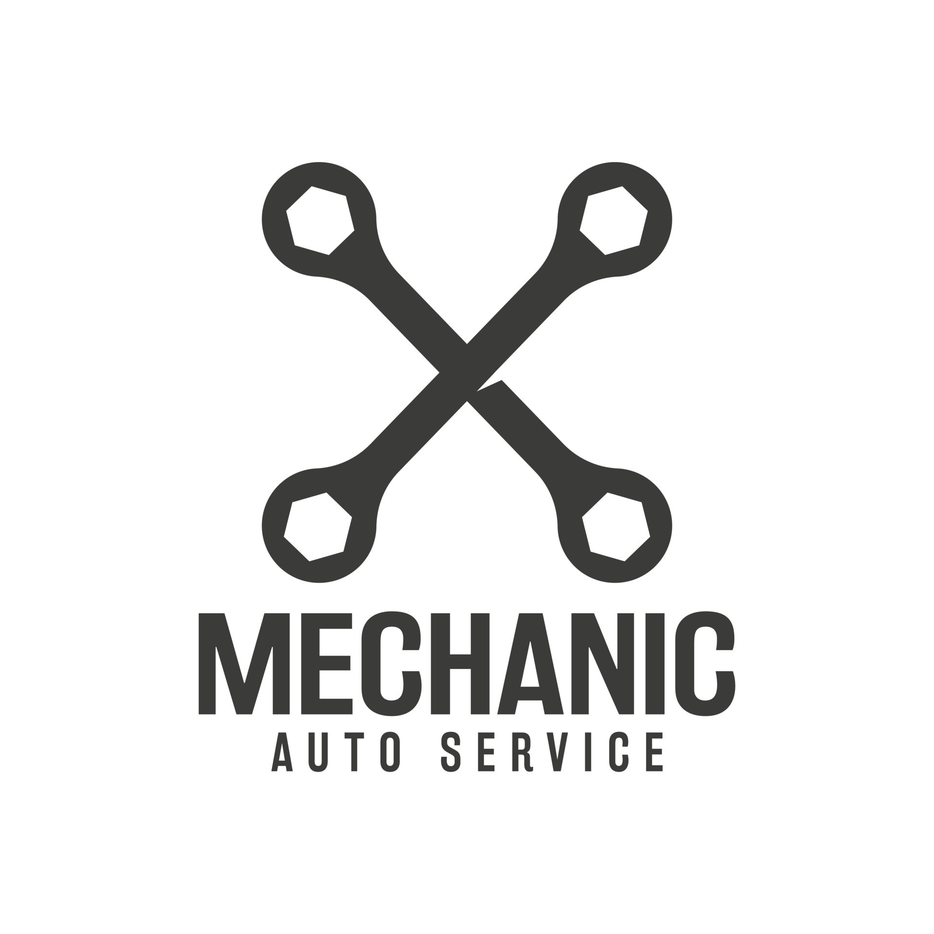 Two wrenches crossed Vintage Handyman Tools Service Repair Build Maintenance logo design