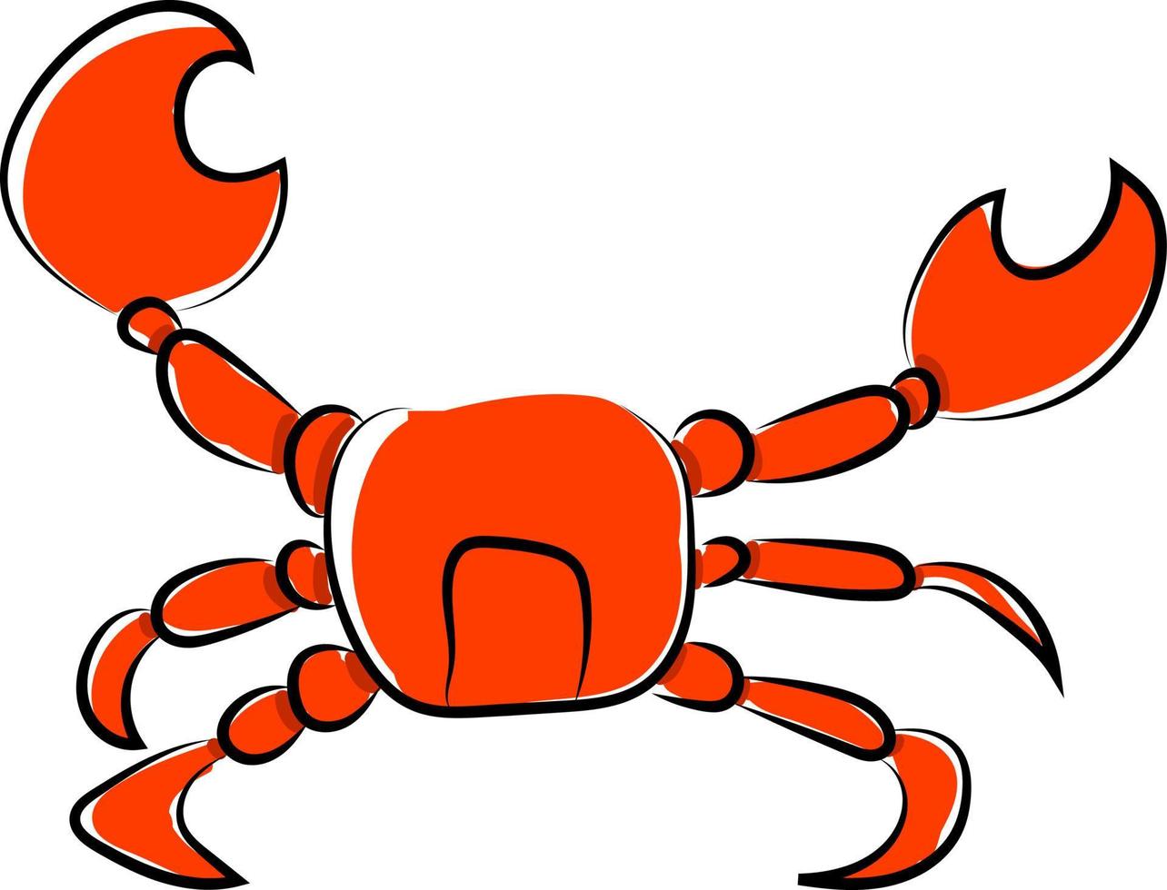 Crab drawing, illustration, vector on white background.