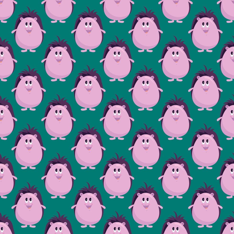 Hedgehog pattern, illustration, vector on white background
