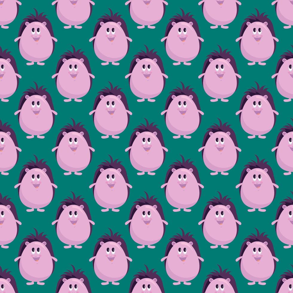 Hedgehog pattern, illustration, vector on white background