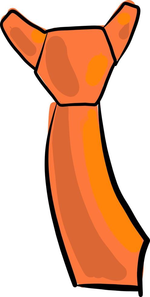 Orange tie, illustration, vector on white background.
