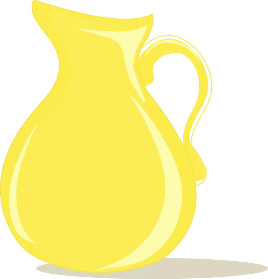 Yellow jug, illustration, vector on white background.