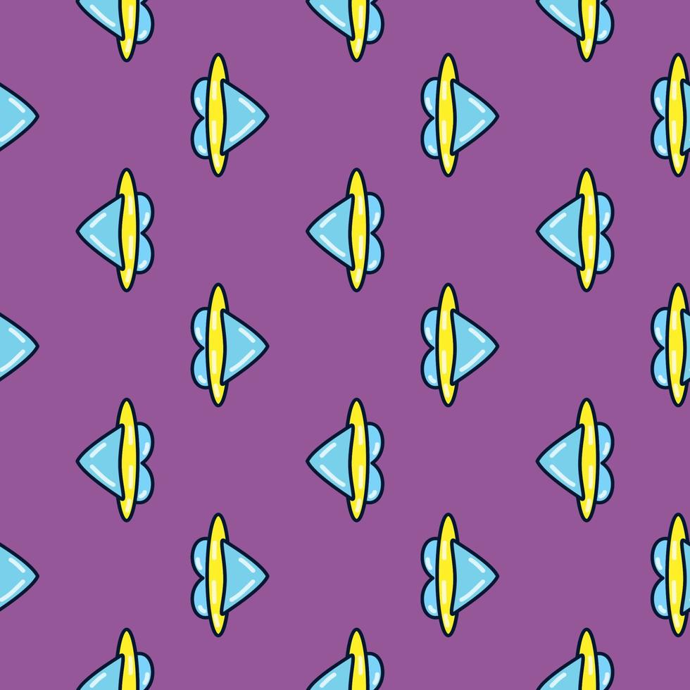 Angel heart,seamless pattern on purple background. vector