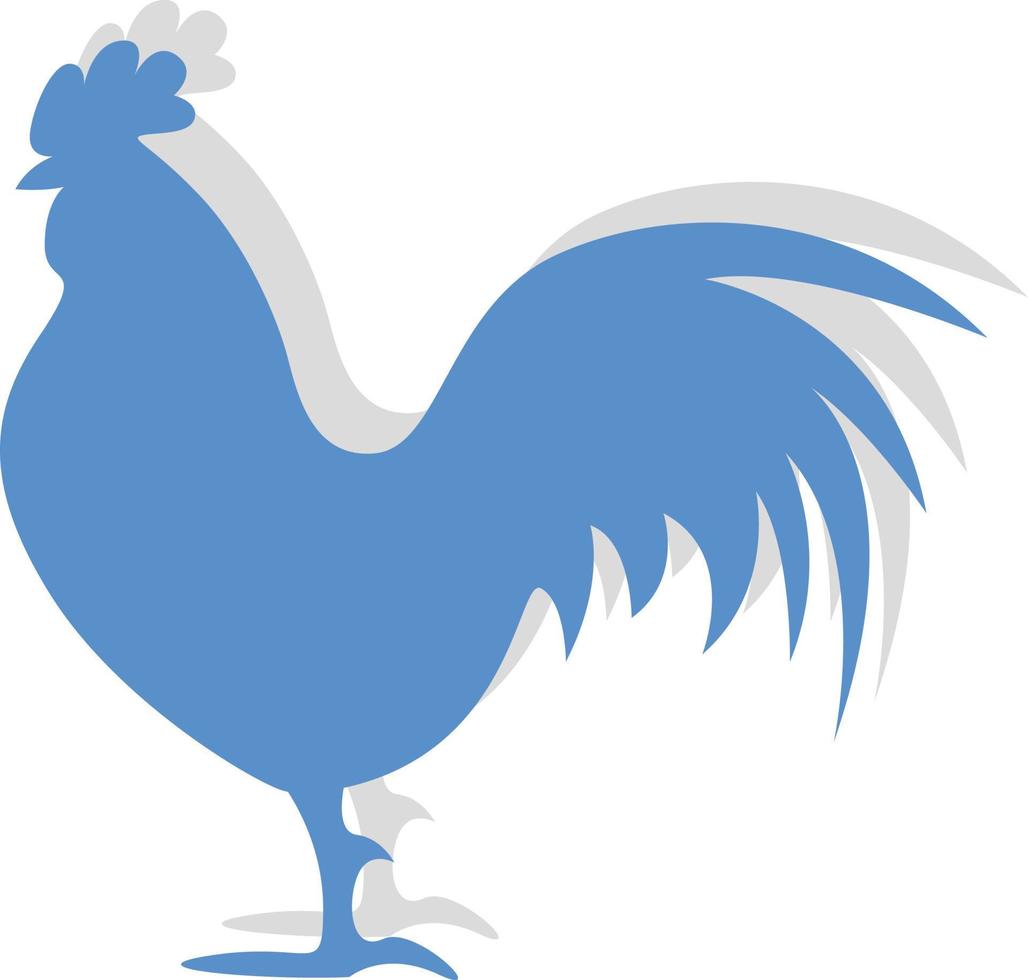 Blue hen, icon illustration, vector on white background