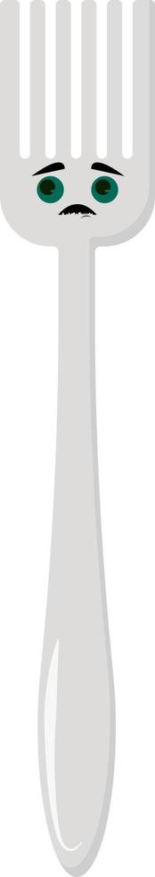 Sad fork, illustration, vector on white background.