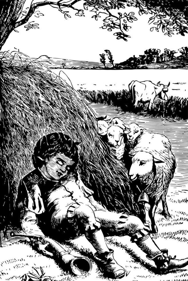 Little Boy Blue, vintage illustration 13482356 Vector Art at Vecteezy