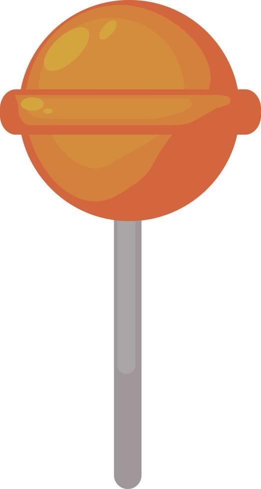 Orange lolipop, illustration, vector on white background.