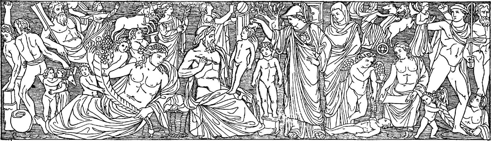 Prometheus, vintage illustration vector