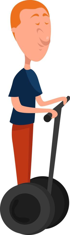 Boy on a segway,illustration,vector on white background vector