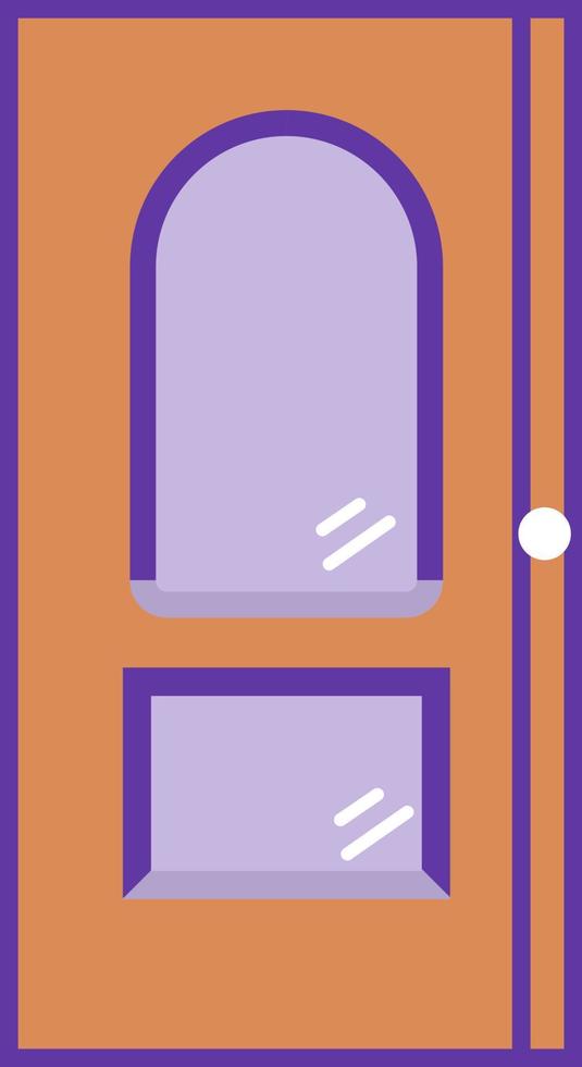 puerta de madera moderna, ilustración, vector, sobre un fondo blanco. vector