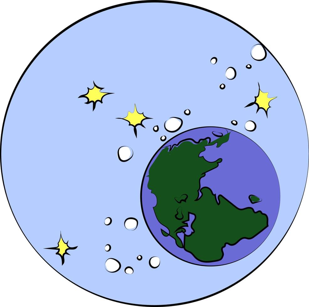 Planet earth in space, illustration, vector on white background