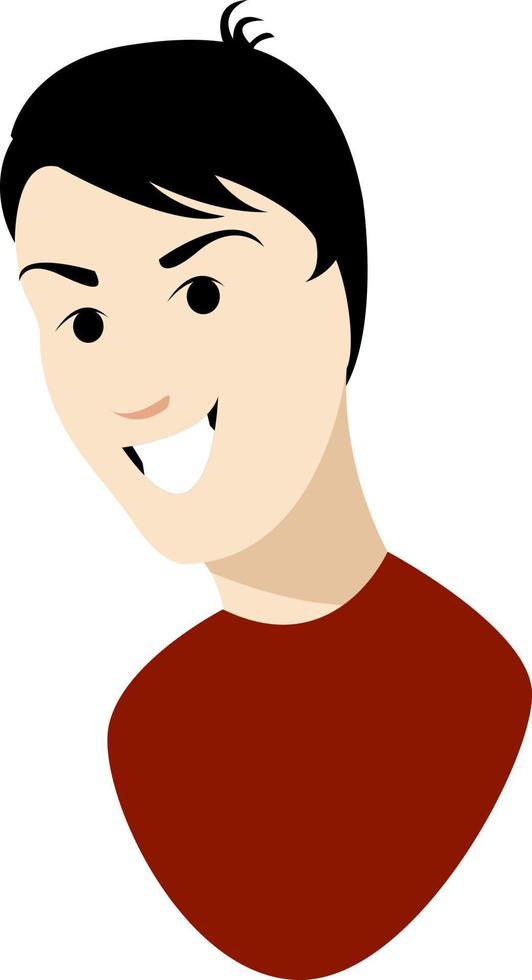 Smiling boy, illustration, vector on white background.