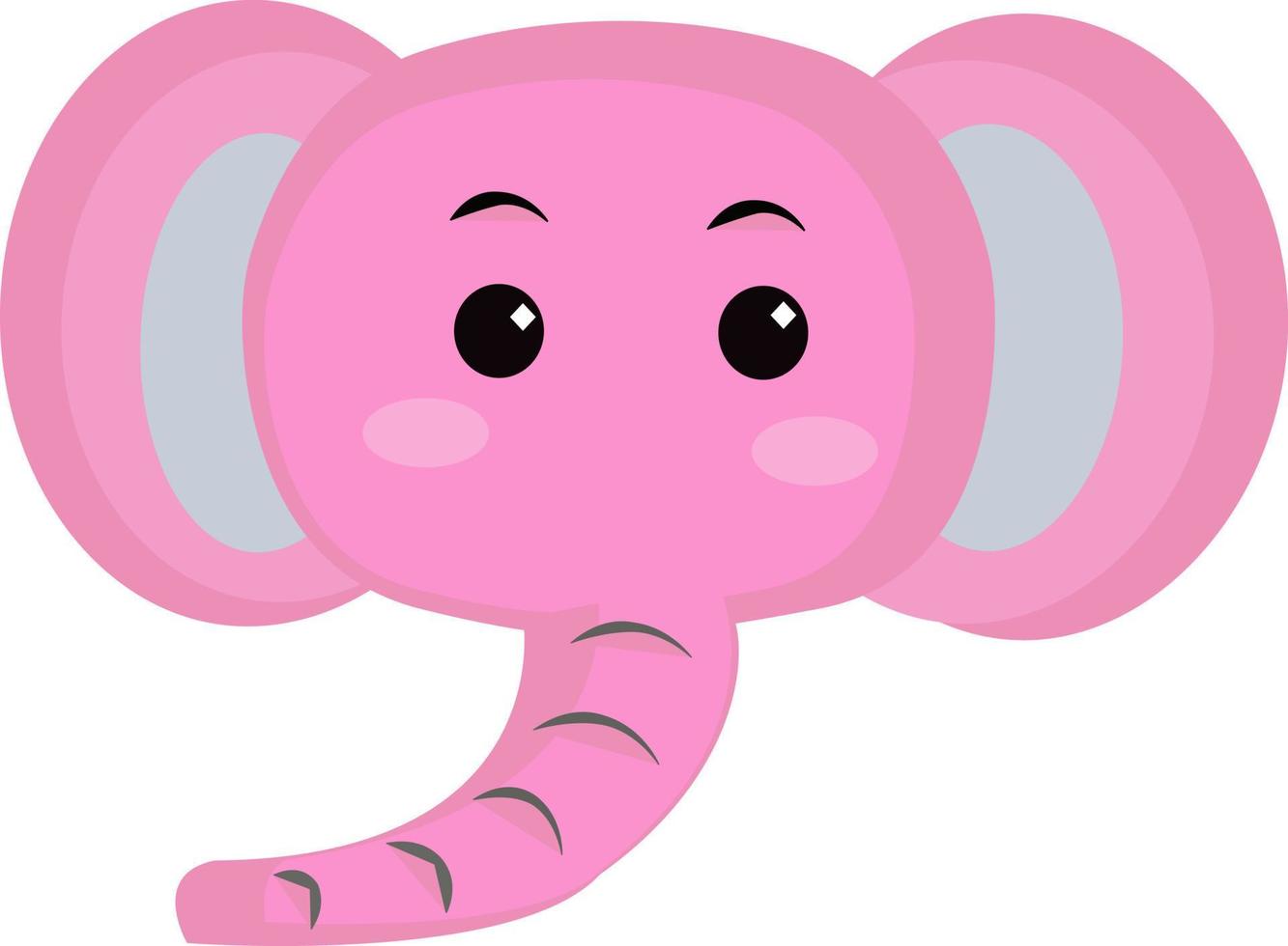 Pink elephant, illustration, vector on white background