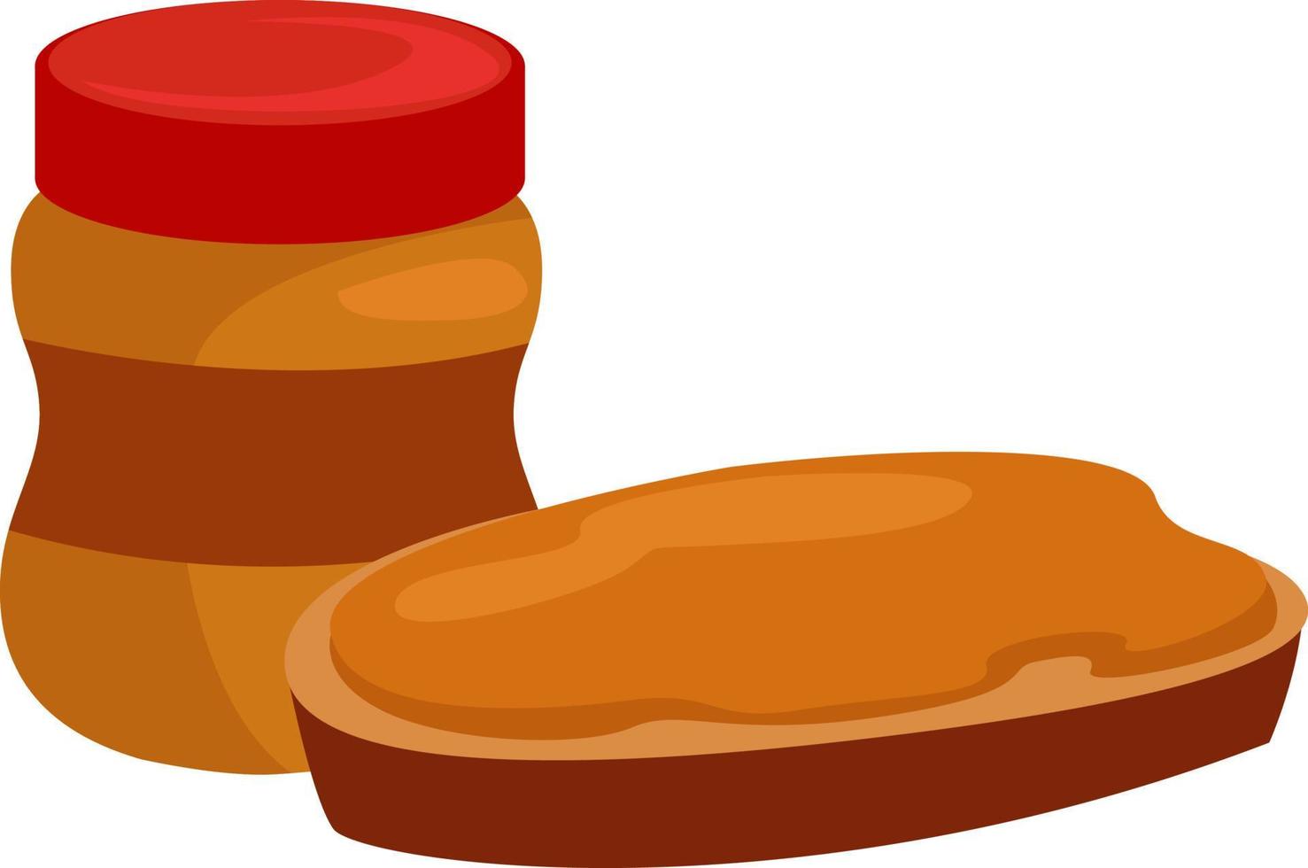 Peanut butter, illustration, vector on white background