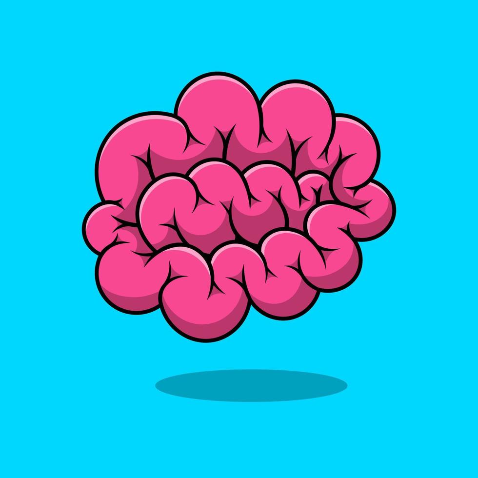 ilustración de iconos de vector de dibujos animados de cerebro. concepto de caricatura plana. adecuado para cualquier proyecto creativo.