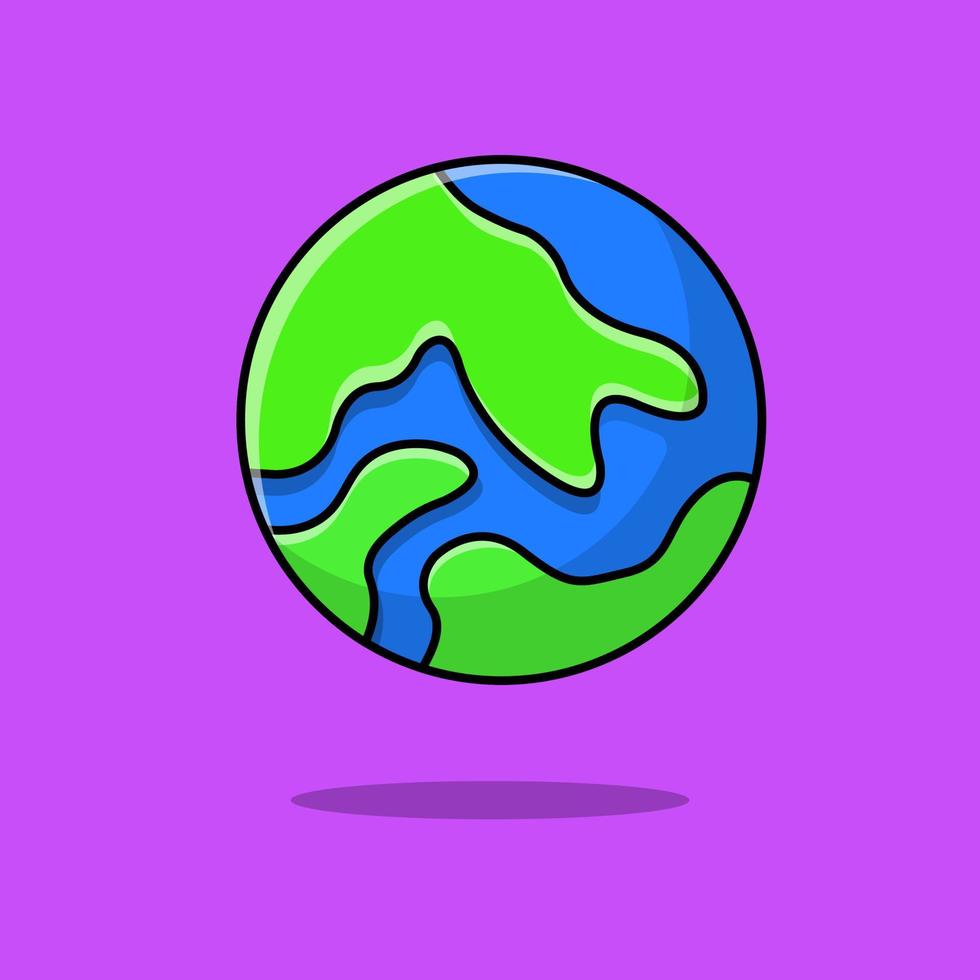 ilustración de iconos de vector de dibujos animados de planeta tierra.  concepto de caricatura plana. adecuado para cualquier proyecto creativo.  13482709 Vector en Vecteezy
