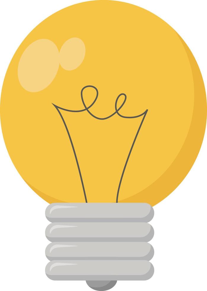 Light bulb, illustration, vector on white background.