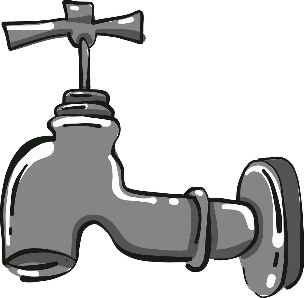 Tap water, illustration, vector on white background.