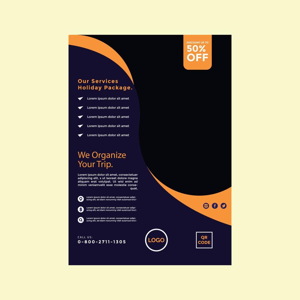 travel flyer template vector