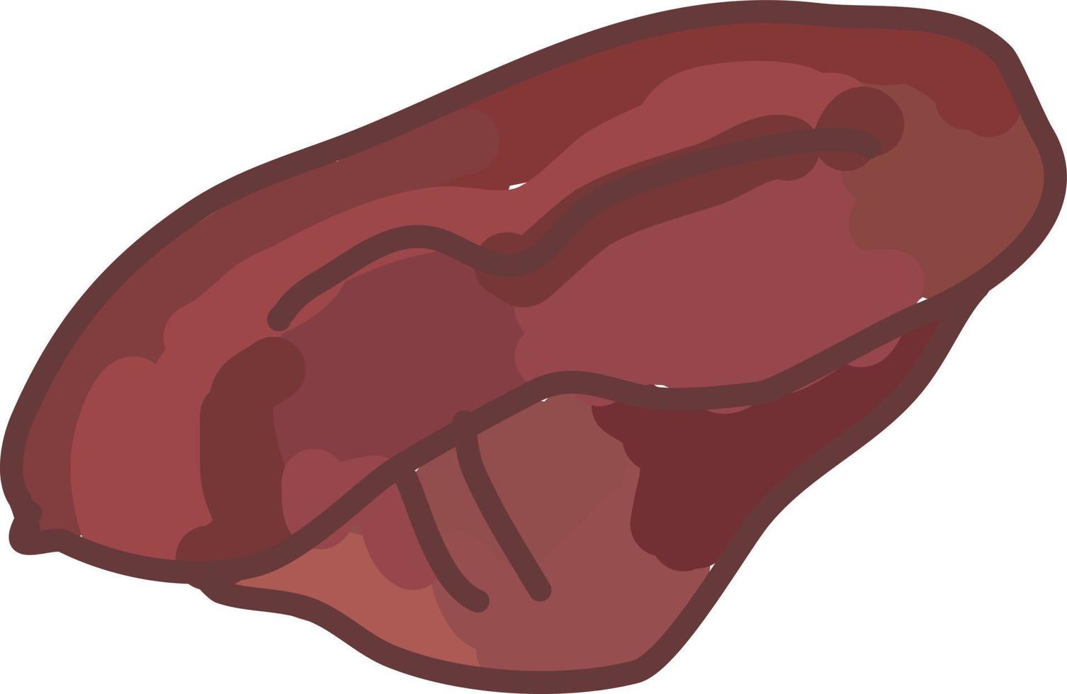 Meat, illustration, vector on white background.