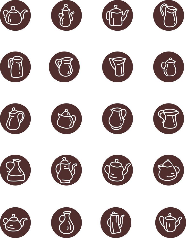 Interesting teapots, illustration, on a white background. vector