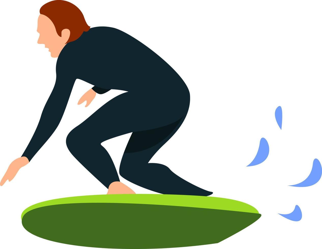 Surfer, illustration, vector on white background.
