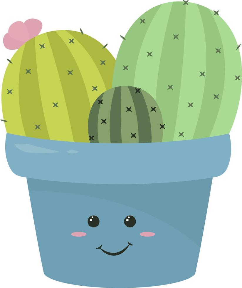 Cactus in pot , illustration, vector on white background