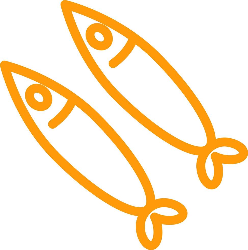 Two fried fish, illustration, vector on a white background.