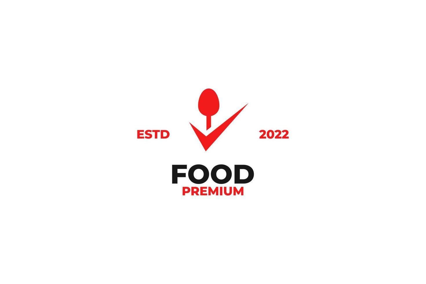 Ilustración de vector de diseño de logotipo de cheque de comida plana