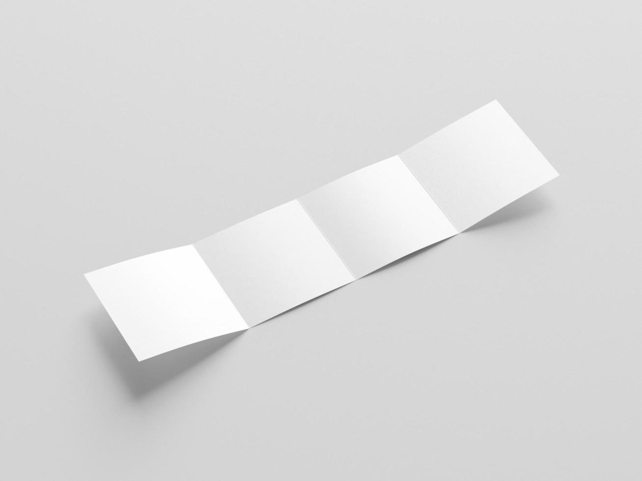 4 fold square brochure mokcup photo