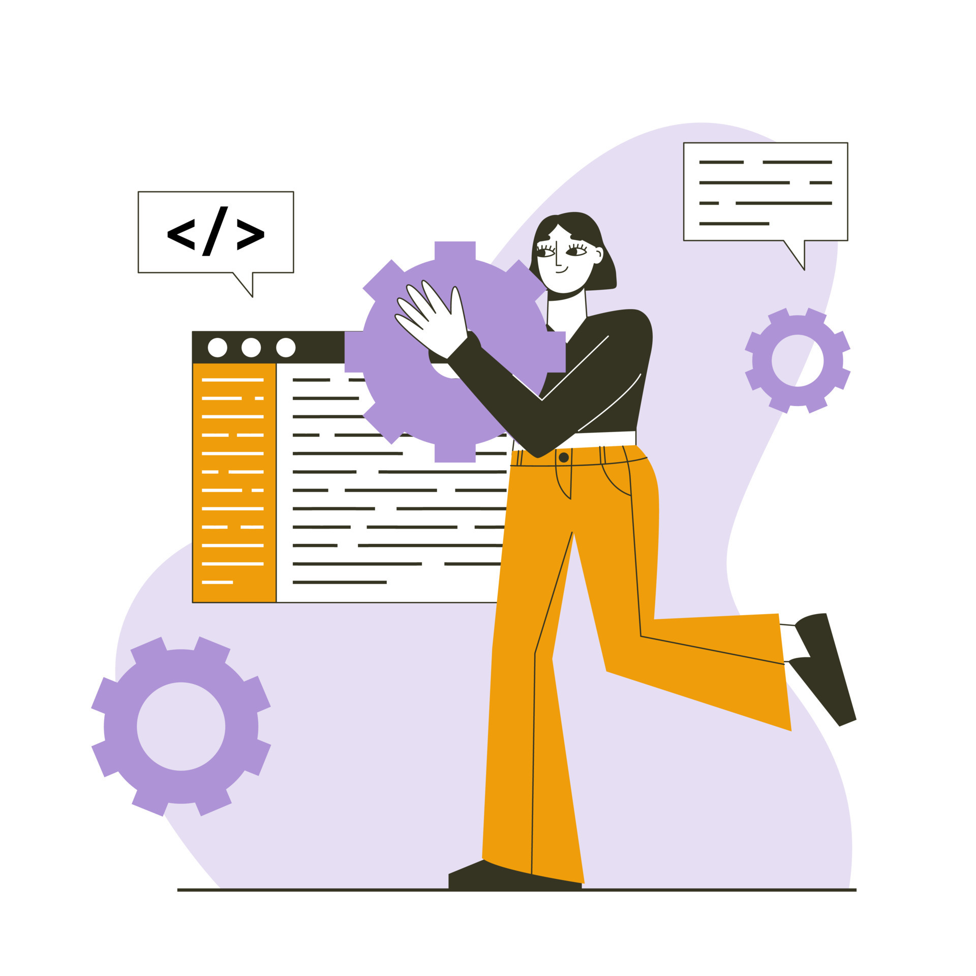 CMS development concept. Content management system concept design. Flat ...