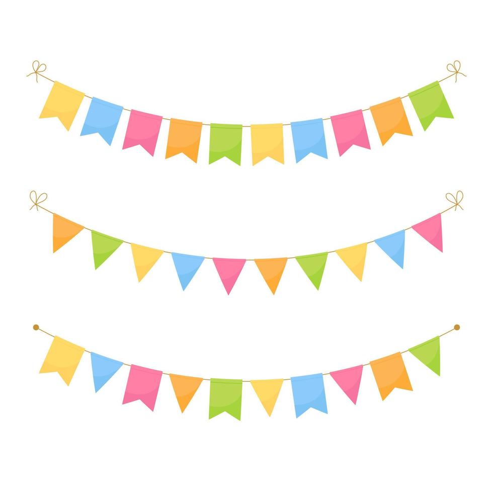 Garland flags for party, carnival or festival. vector