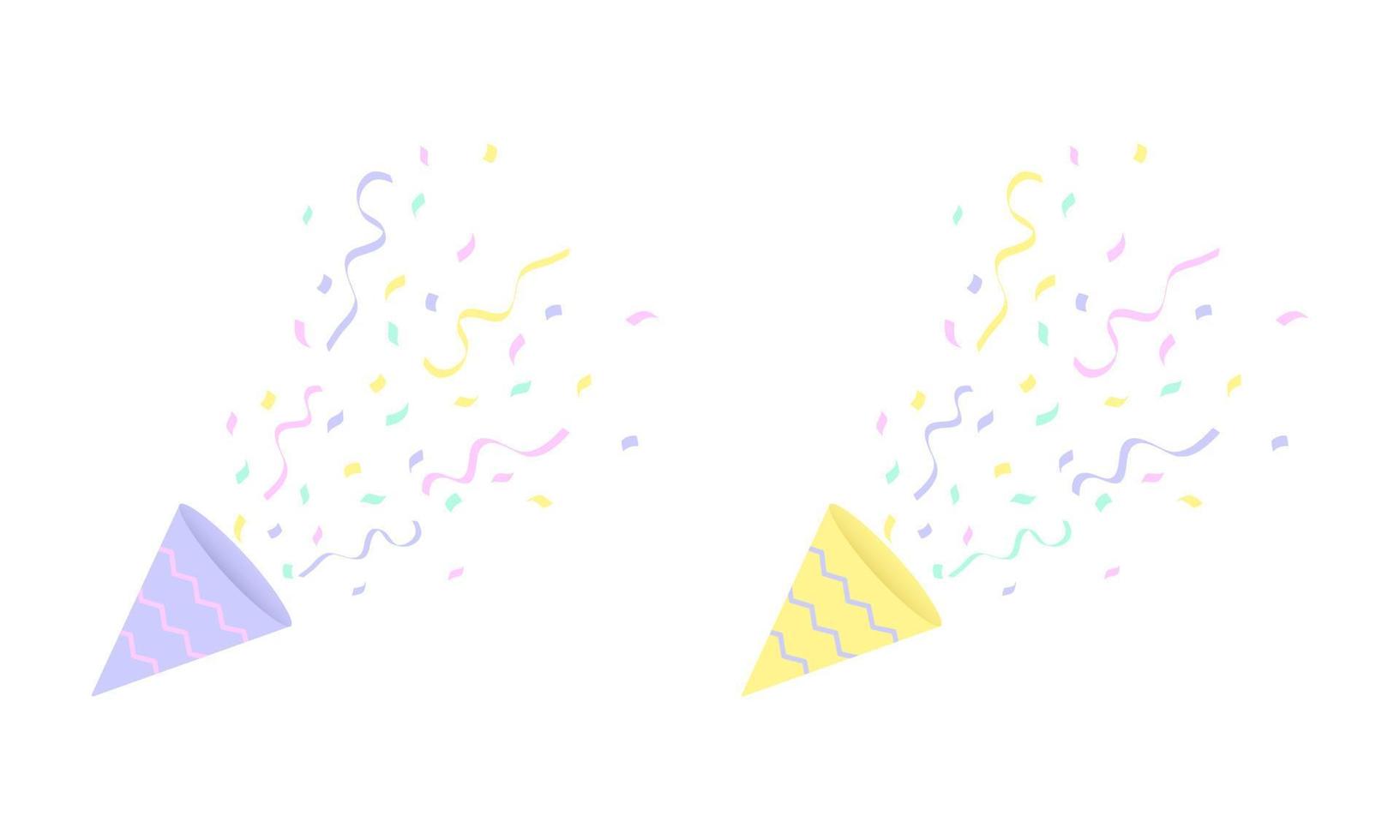 Party Poppers with confetti. vector