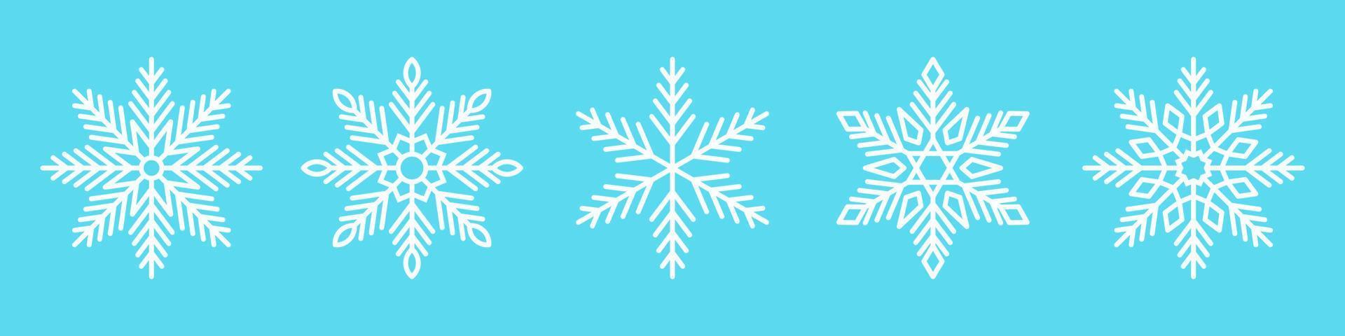 Snowflake line icons. vector