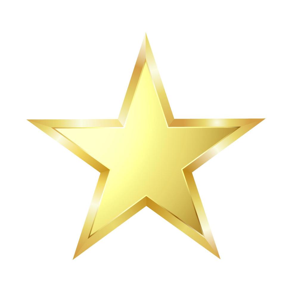 Gold star on white background. vector