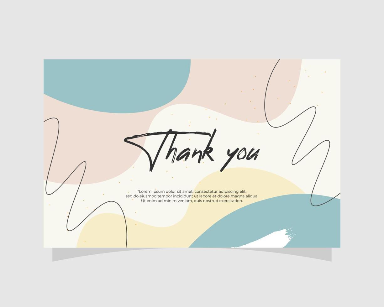 Template thank you card minimalist background vector