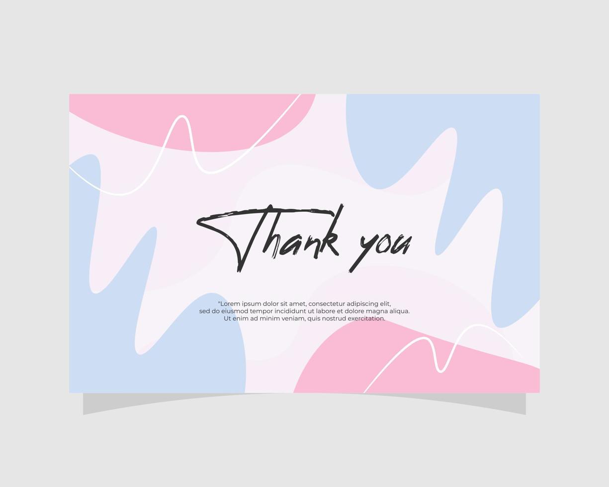 Template thank you card minimalist background vector