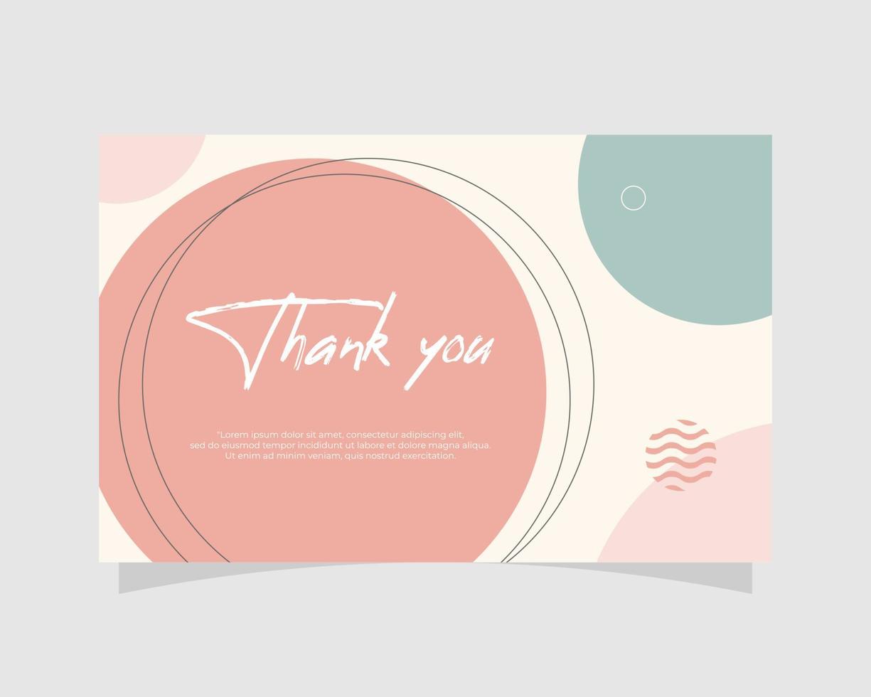 Template thank you card minimalist background vector